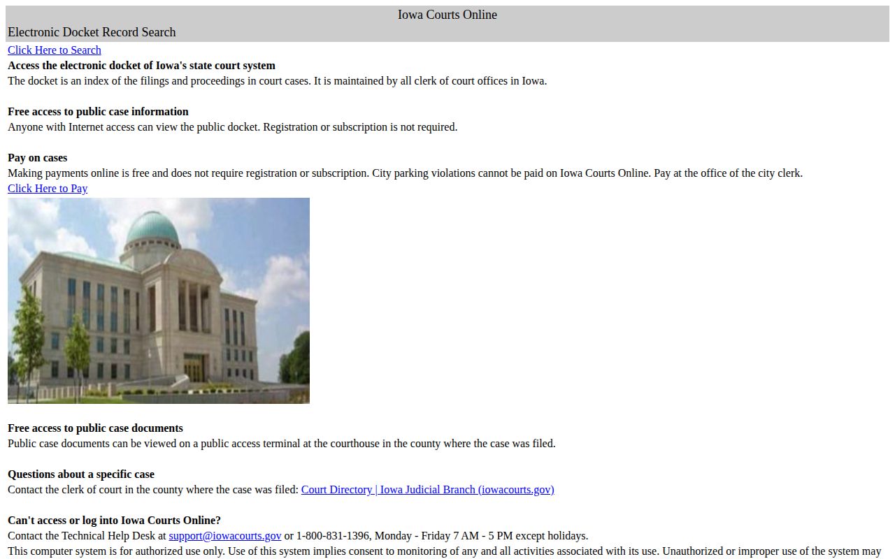 Marshall County warrant and court record search in Iowa Courts Online
